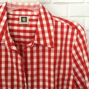 Anne Klein top Gingham print